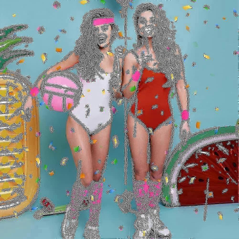 2 ps 80-luvun neulejalka s polvenkorkuiset sukat, 2 kpl juoksevat