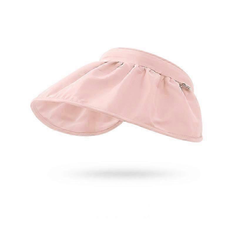 Sunshade Sunscreen Polyester Empty Cap Women's Outdoor Running Big Brim Shell Hat (Beige)