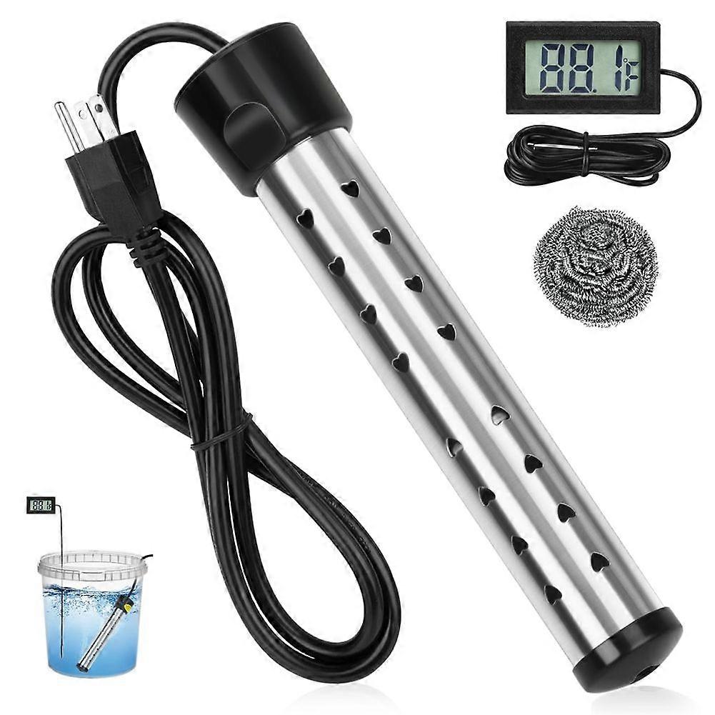 Immersion Water Heater, 1500W Portable Bucket Heater with 304 Stainless Steel Guard, Heats Electric