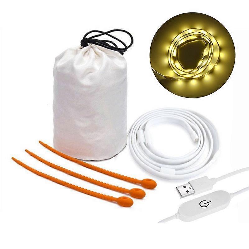 Type B 1.5m 45-LED String Light Outdoor Tent Camping Single Color Lighting Lamp Strip with 5V