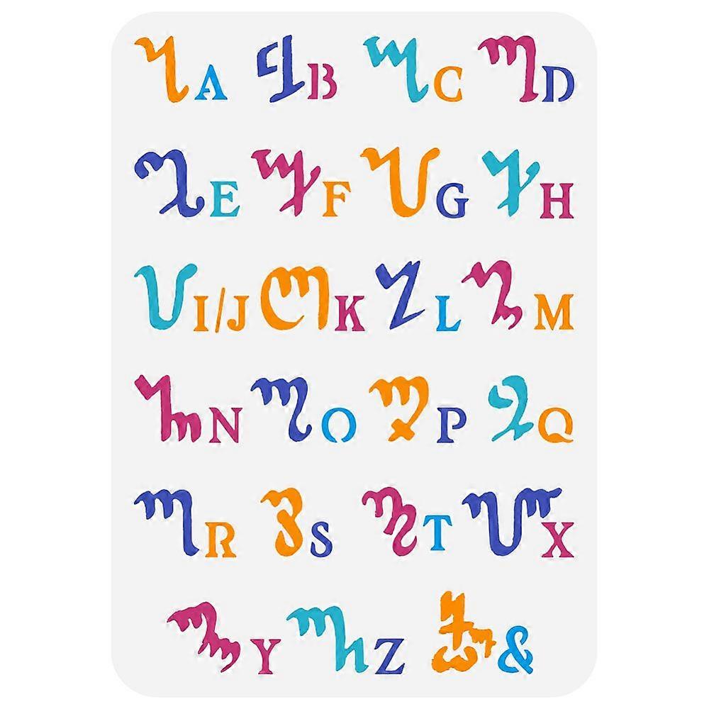 Witchcraft Theban Script Painting Stencil 8.3x11.7inch Large Theban Script Stencil for Painting Reusable Witchcraft Drawing Template Symbol Theme Sten