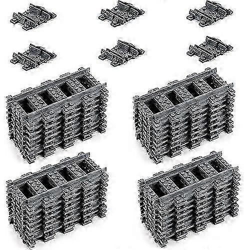 City Rails 42-delige railset compatibel met marktleider (36 rechte rails, 6 flexibele rails) SENZHE