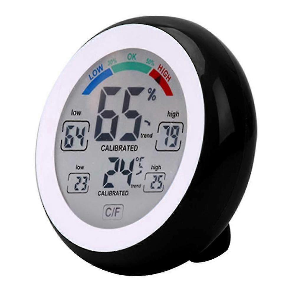 Round Touch Screen Thermometer Household High-precision Indoor Temperature And Humidity Meter Precise Electronic Digital Display