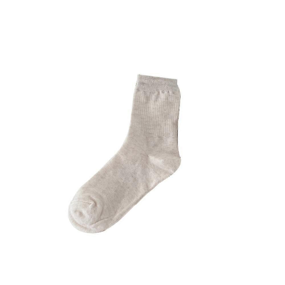 Oat Strip Stack Socks Solid Cotton Tube Socks