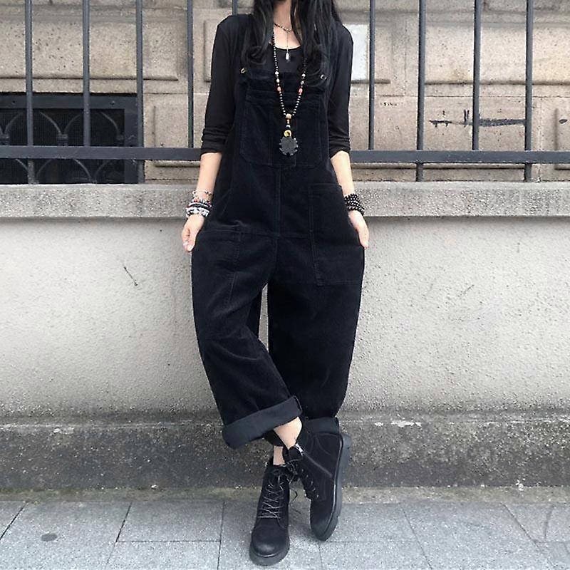 ZANZEA Spring Autumn Vintage Corduroy Jumpsuits Women Loose Casual Dungaree Straps Overalls