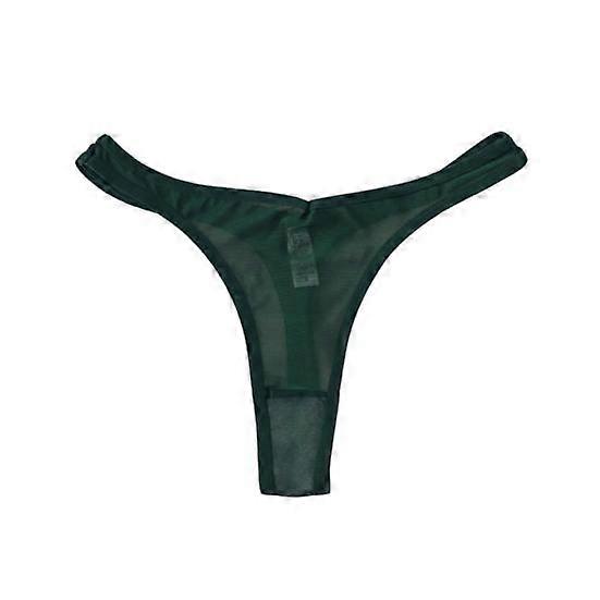Low Rise Cotton Crotch Ultra-thin Elastic Women Thong See-through Mesh Y-Shape G-String Briefs