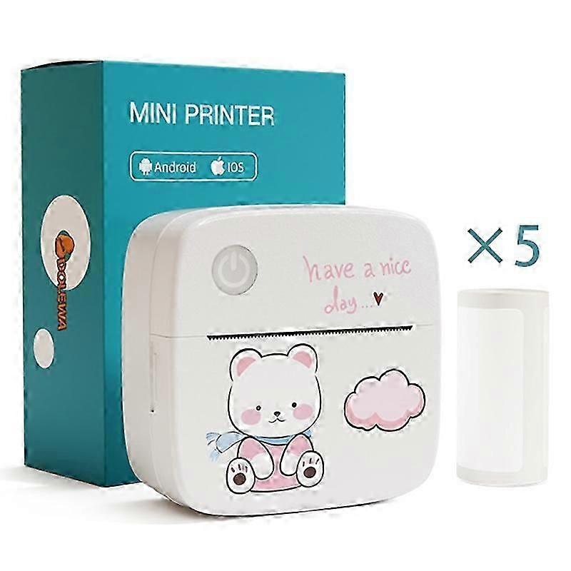 Typ A LX-D2 Bluetooth Photo Picture Smart Mini-Drucker mit englischen Etiketten + 5 Rollen 30 mm Papier