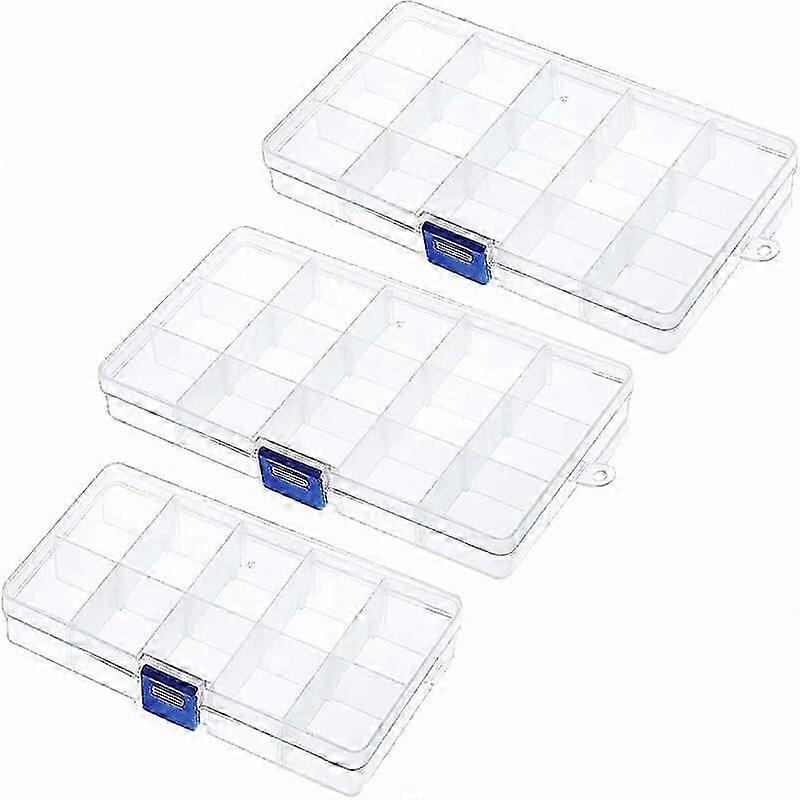 Adjustable Plastic Jewelry Box with Removable Compartments for Beads & Tools