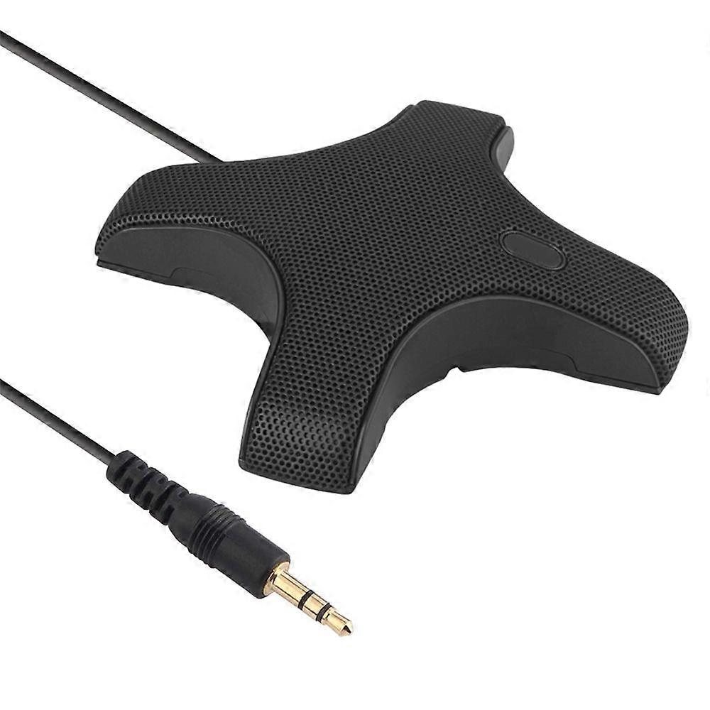 Conference Microphone 360 Omnidirectional Condenser PC Mic Plug & Play 3.5mm for Video Conference Recording Chatting Gaming Online Class Skype VoIP Ca