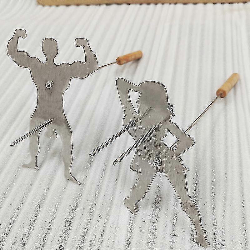 バーベキュー串焼きホットドッグマンマシュマロウーマンロースタークッカーキャンプファイヤースティックf74