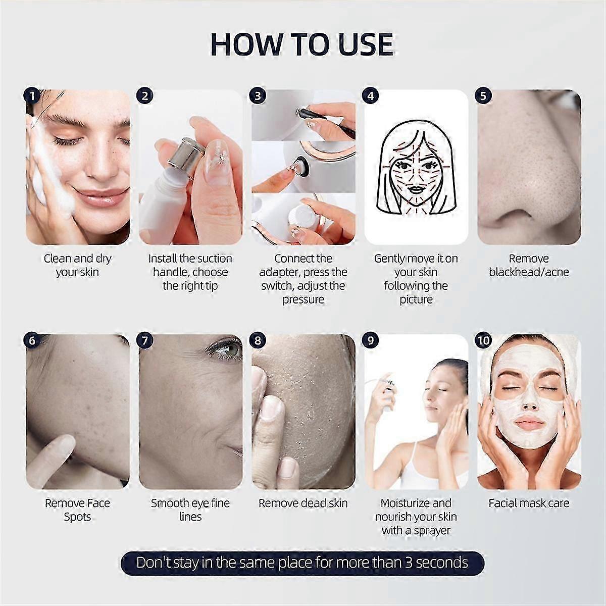 Machine de microdermabrasion Usage domestique Peeling Beauté Machine Exfoliation Visage Nettoyage en profondeur Soins de la peau EU PLUG