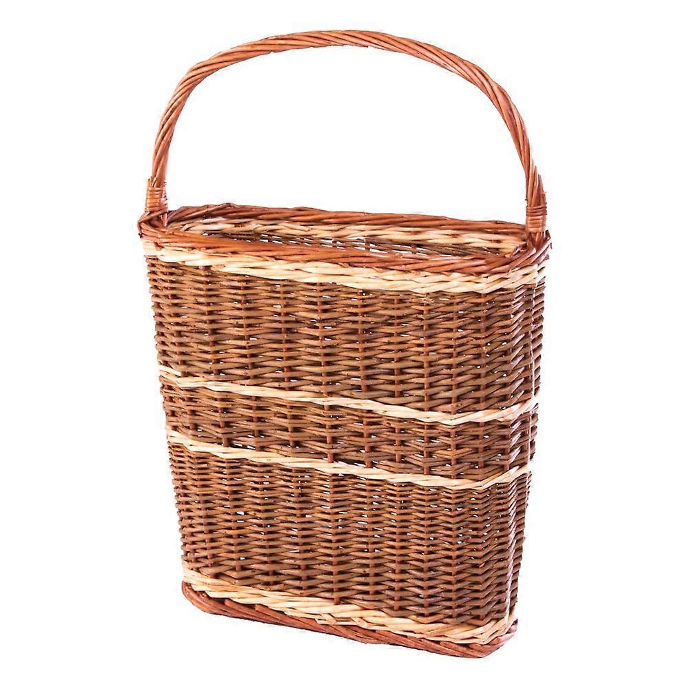 Oval Bottle Wicker Picnic Basket Carrier