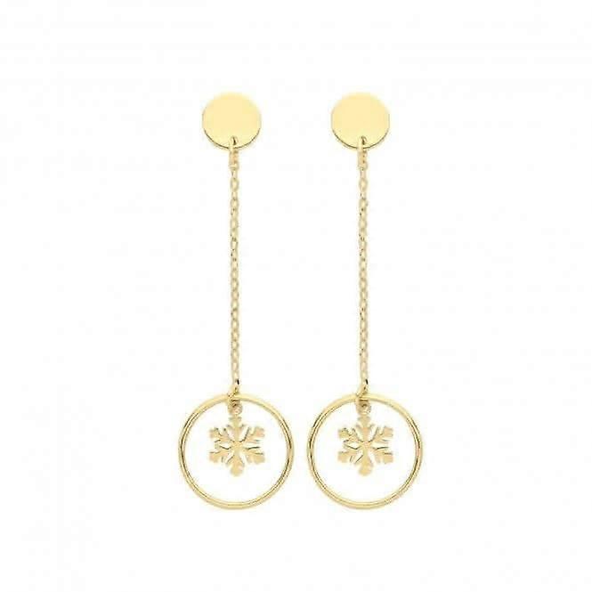 9ct Yellow Gold Snowflake Earrings ER1154
