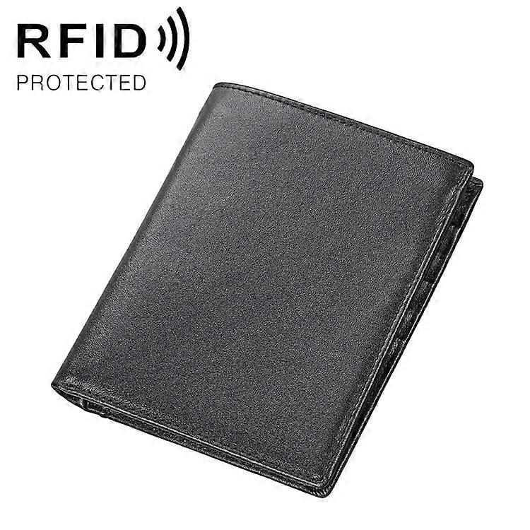 8235 Antimagnetic RFID Multi-function Crazy Horse Texture Leather Wallet Passport Bag
