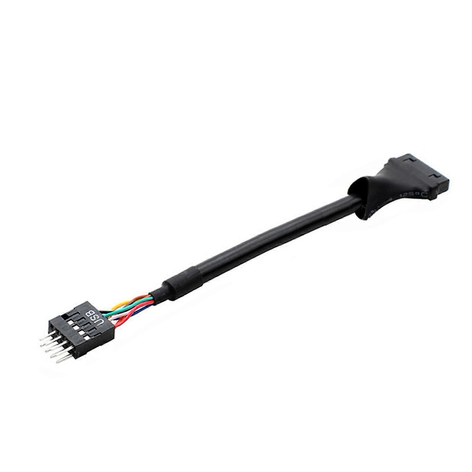 USB3.0 to 2.0 Motherboard Header Adapter Cord 9Pin USB 2.0 Male/Female to 20Pin USB3.0 Female/Male 10CM/3.94in Multicolor