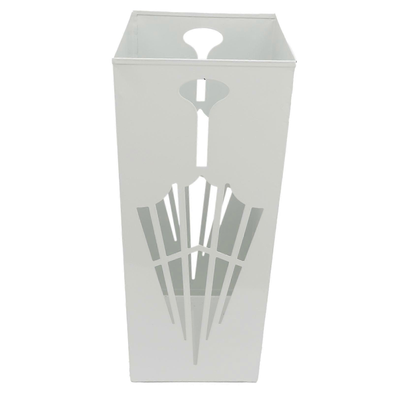 White Metal Rustproof Umbrella Rack Holder for Entryway Foyer, Compact & Fast Drying