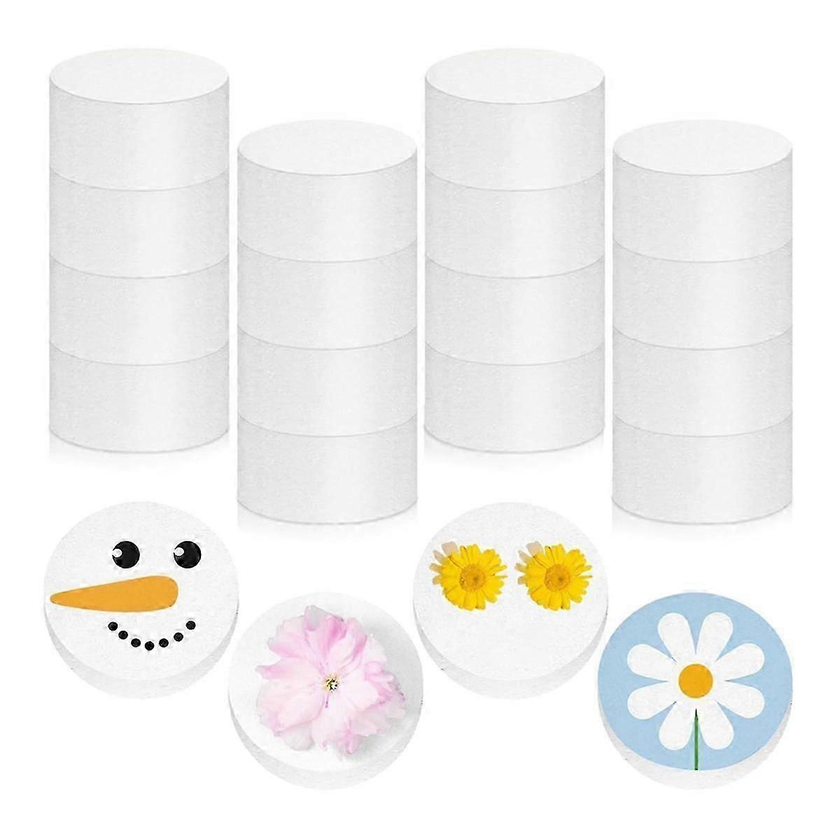 16 Pcs Foam Circles Polystyrene Foam Discs Cylinders Foam Crafts Round Foam White Block for DIY Arts Sculpture Modeling