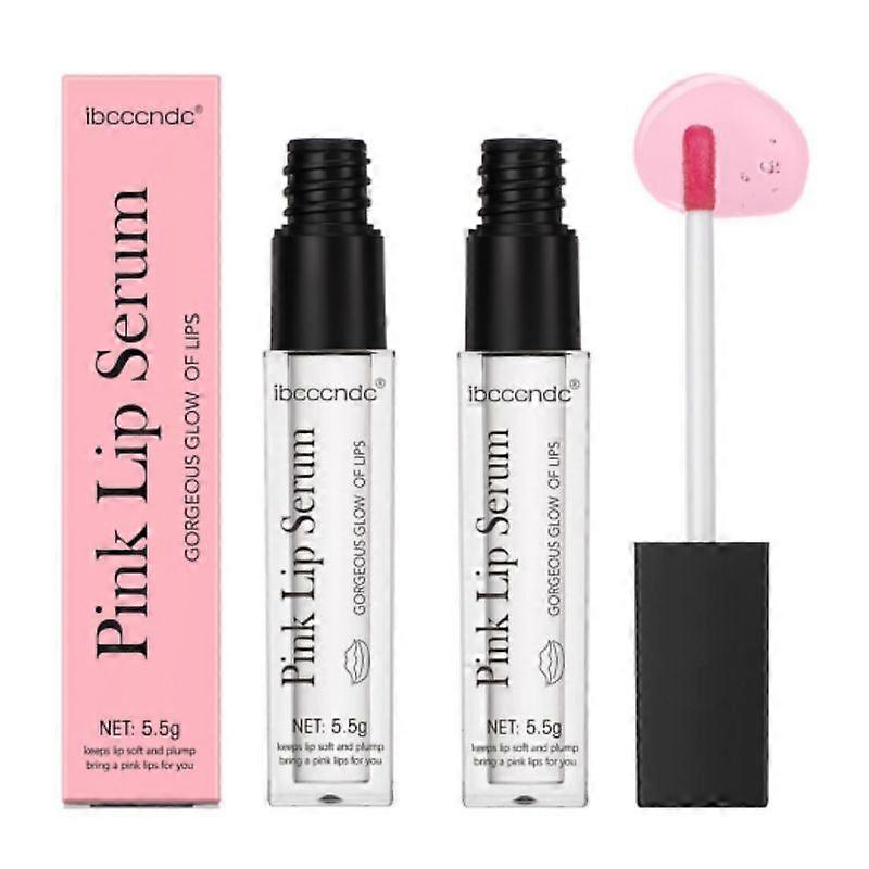 2pcs Lip Noir Retrait Sérum Enlever Fumée Foncée Lèvres Baume À Lèvres Éclaircissant Sérum Hydratant Rose Lip Essence Réparation Lèvres Rides Soins