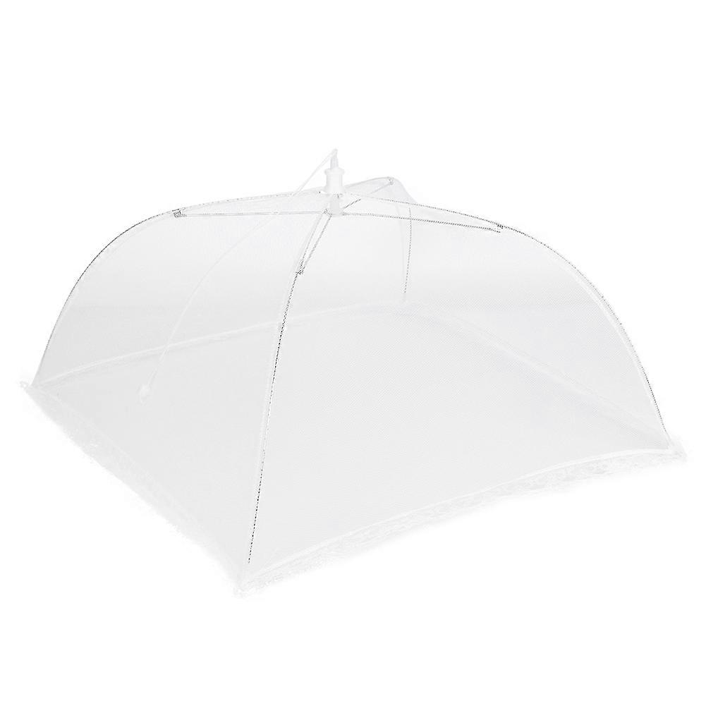 2Pcs Household Food Umbrella Foldable Food Meal Preservation Mesh Cover Tent Kitchen AccessoryMesh Edge White 43x43cm