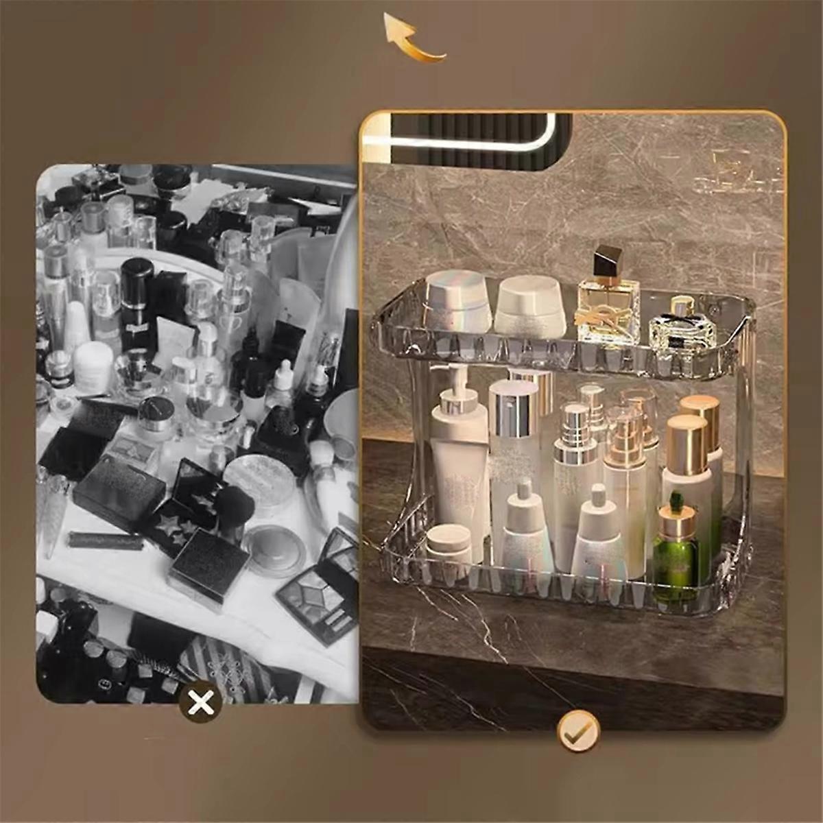 バスルーム収納ラックデスクトップスキンケア製品ディスプレイスタンドA