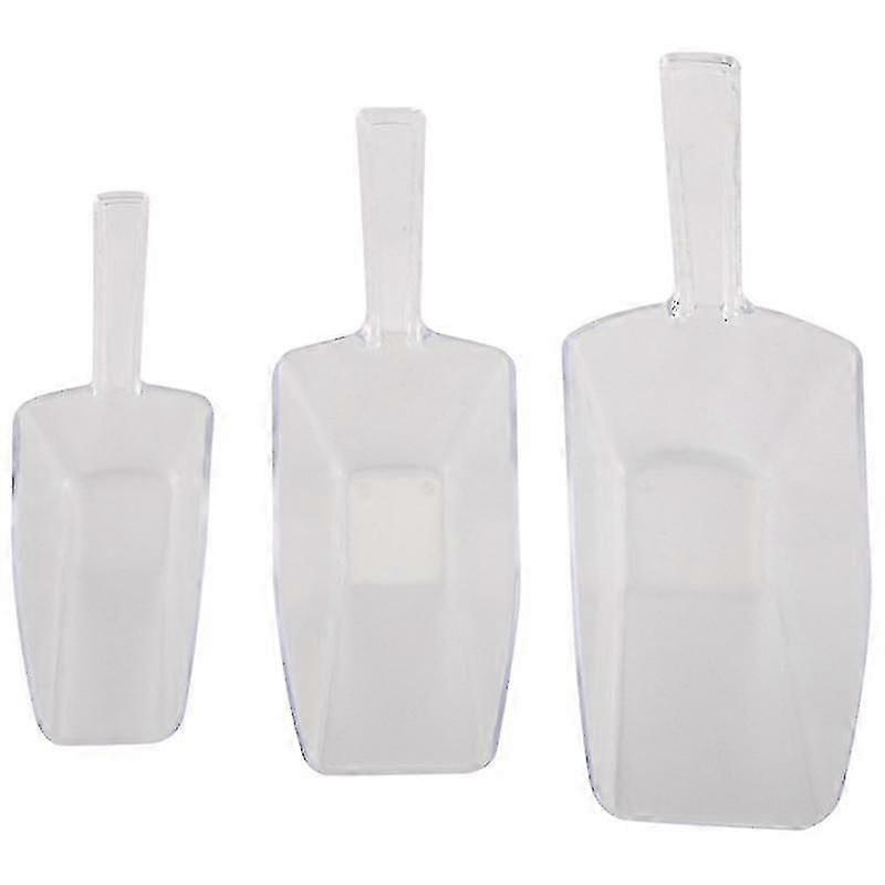 3 Piece Pallet Ice Shape Plastic Scoop - Transparent