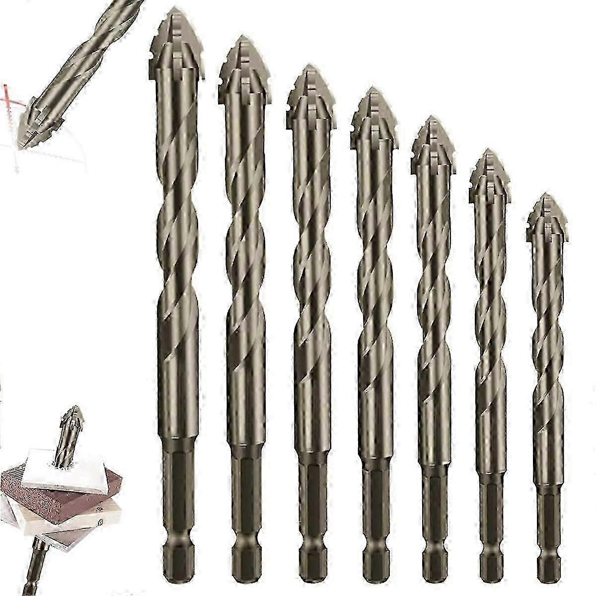 Four-Flute Eccentric Drill Bit with Four Serrated Edges for Precision Cutting