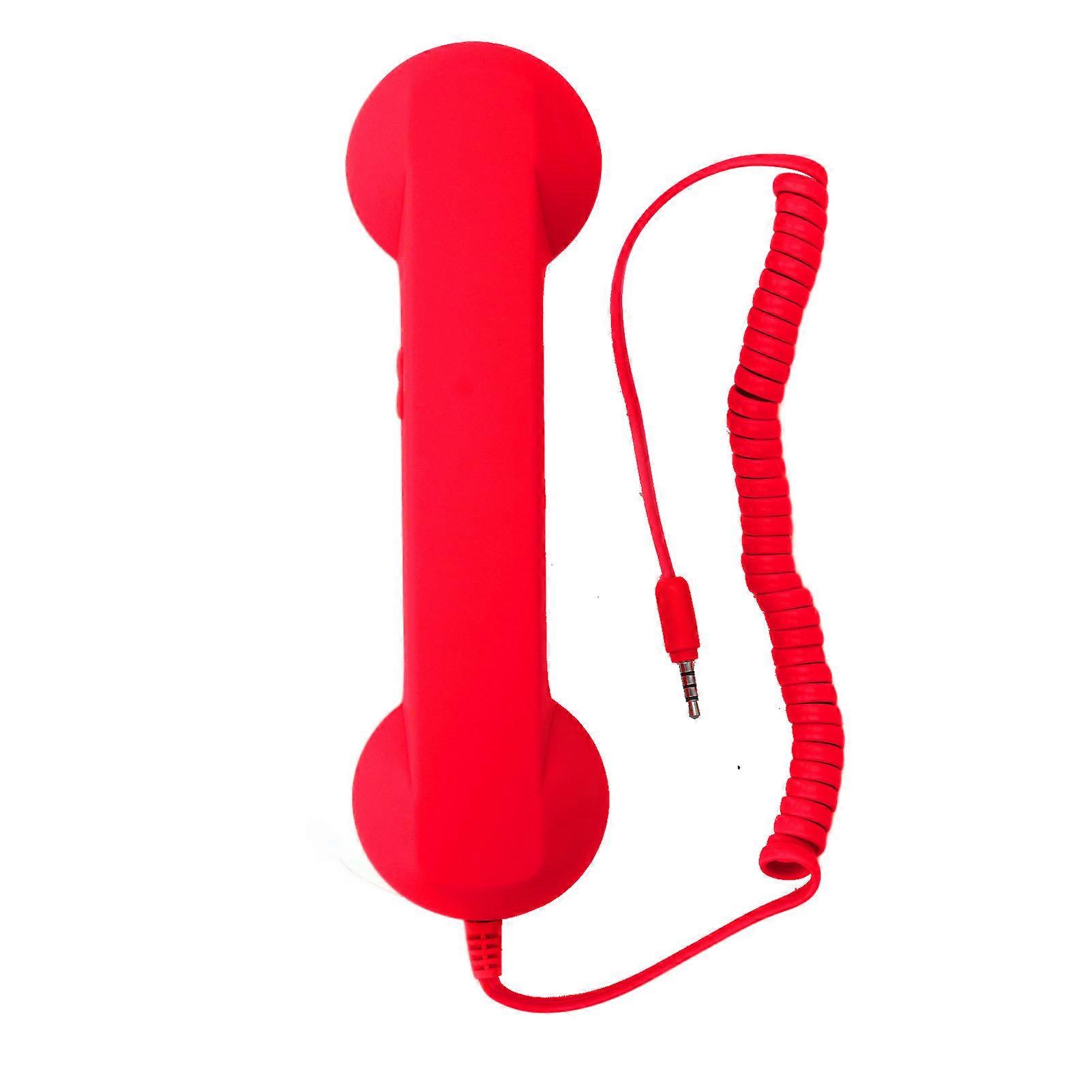 Retro Multifunction Mobile Phone, Radiation-Resistant, Clear Sound, Cordless, for Home, Travel and Office, Red