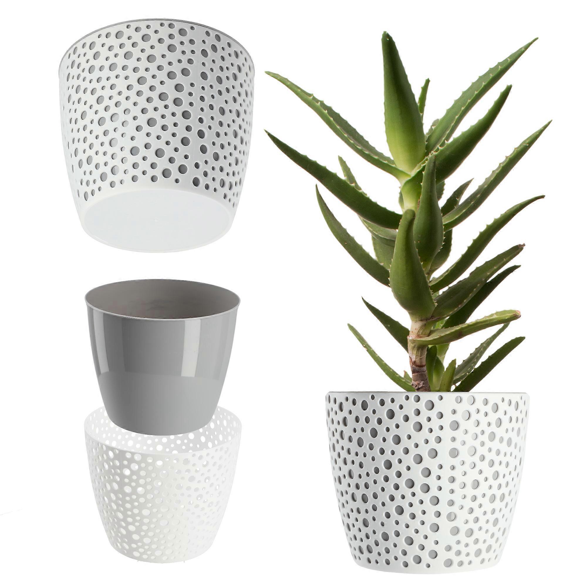 KADAX Round flower pot with insert grey 21cm