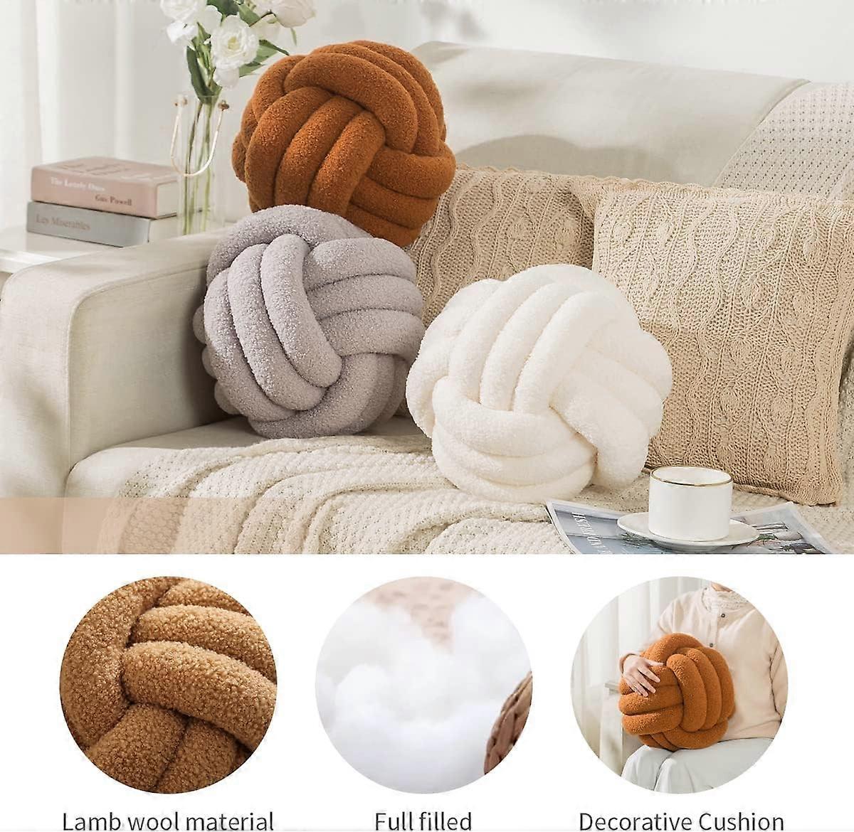 Knot Pillow Ball Inch Round Soft Decorative Throw Pillows for