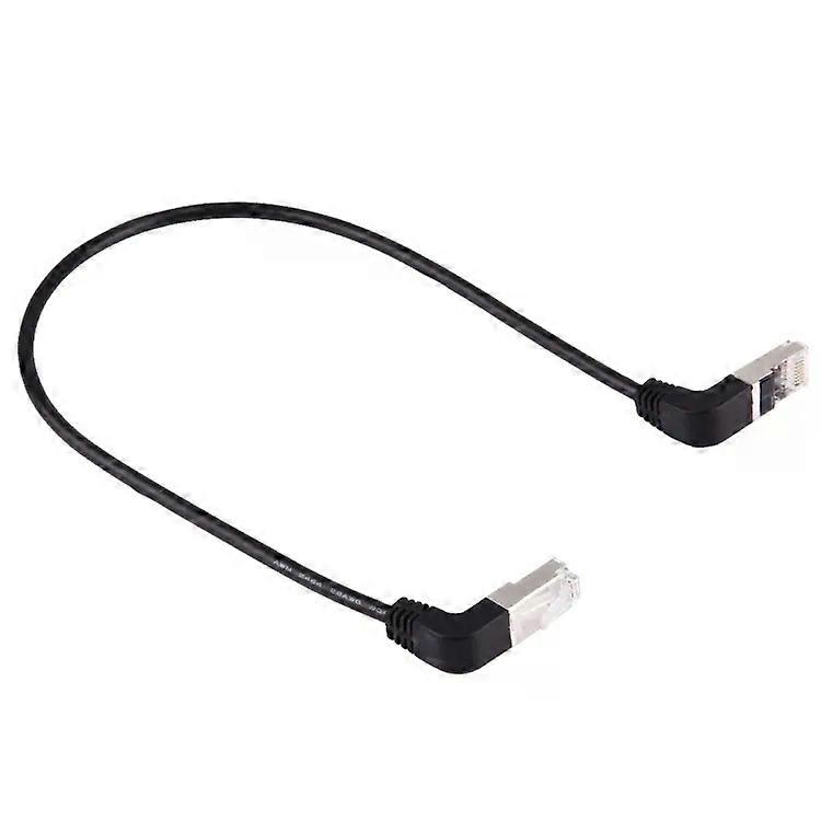 Síťový LAN kabel RJ45-40cm samec ohnutý nahoru dolů -