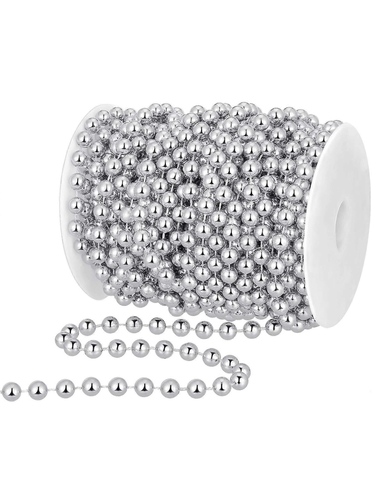 50ft Artificial Christmas Tree Beads Pearl String Garland Plastic Beads for Holiday Decoration