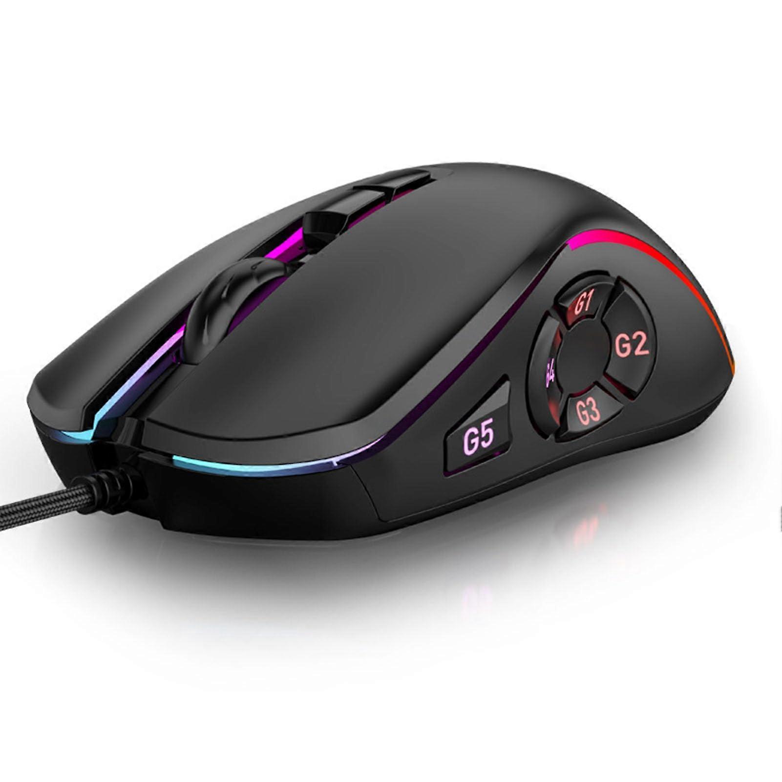 RGB Gaming Mouse, 6 Levels Adjustable DPI 7200dpi Wired Gaming Mouse, USB Gaming Mouse, Wired Computer Mice for Home Office