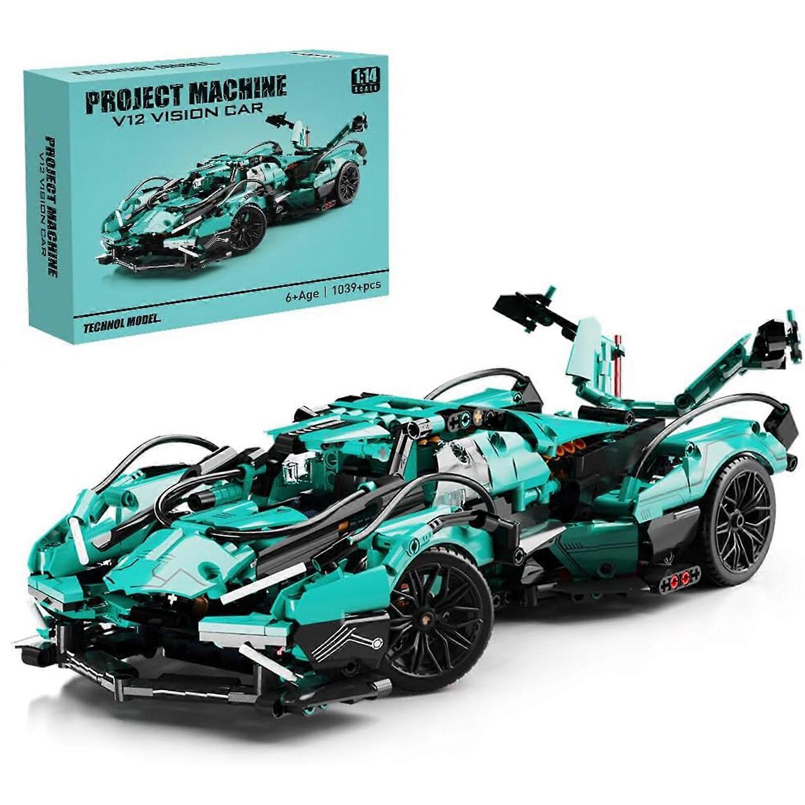Mesiondy 1039PCs 1:14 Sports Car Building Kit - Technic-Compatible Racing Model with Working Steering, Collector's Edition for Teens 12+ & Adults (Tra