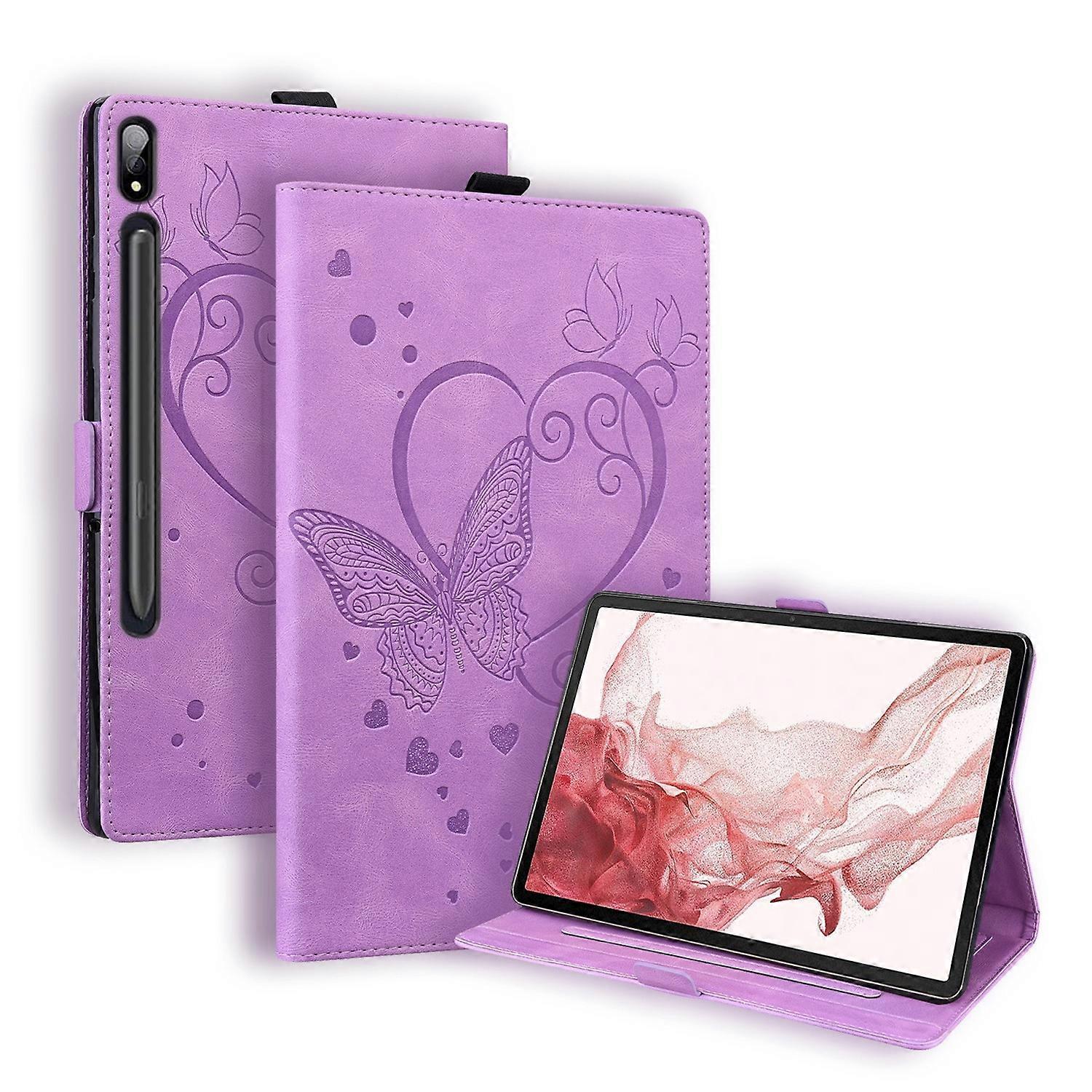 Love Butterfly Embossed Leather Tablet Case
