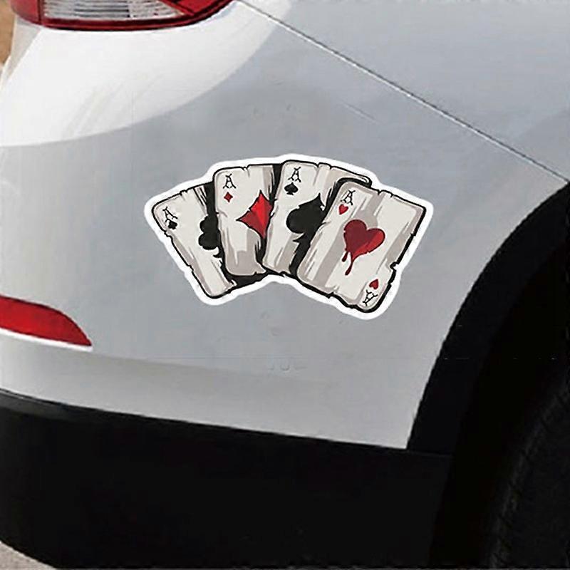 10pcs Colourful Spray-painted Reflective Playing Card Sticker