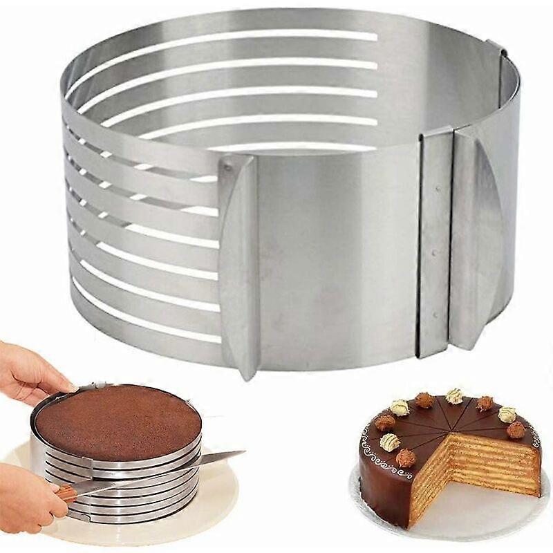 Ring Cutter Layer Cake Slicer, Adjustable Ring 7 Layer Mousse, For Easily Cutting Cake Bottoms, DIY Round Bread Baking Pan