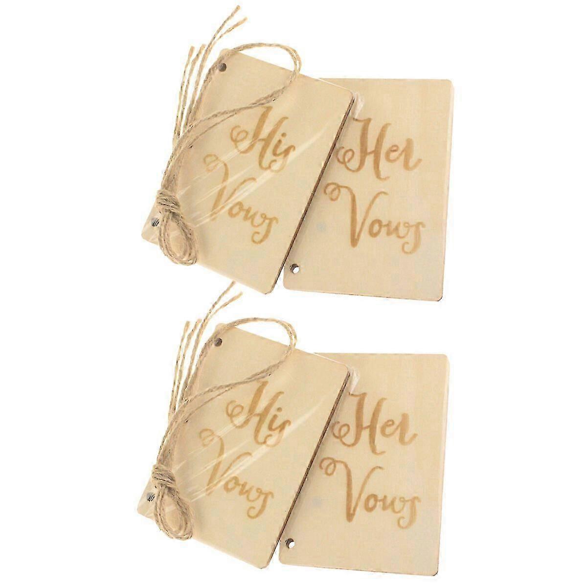 4 Pcs/2 Ensembles Ses Vœux Ses Vœux De Mariage Vœu Livres Mariage Vœu Carnet Créatif Robuste Kraft Papier Manuel Vœu Carnet Pour Mariage Journal Fiançailles