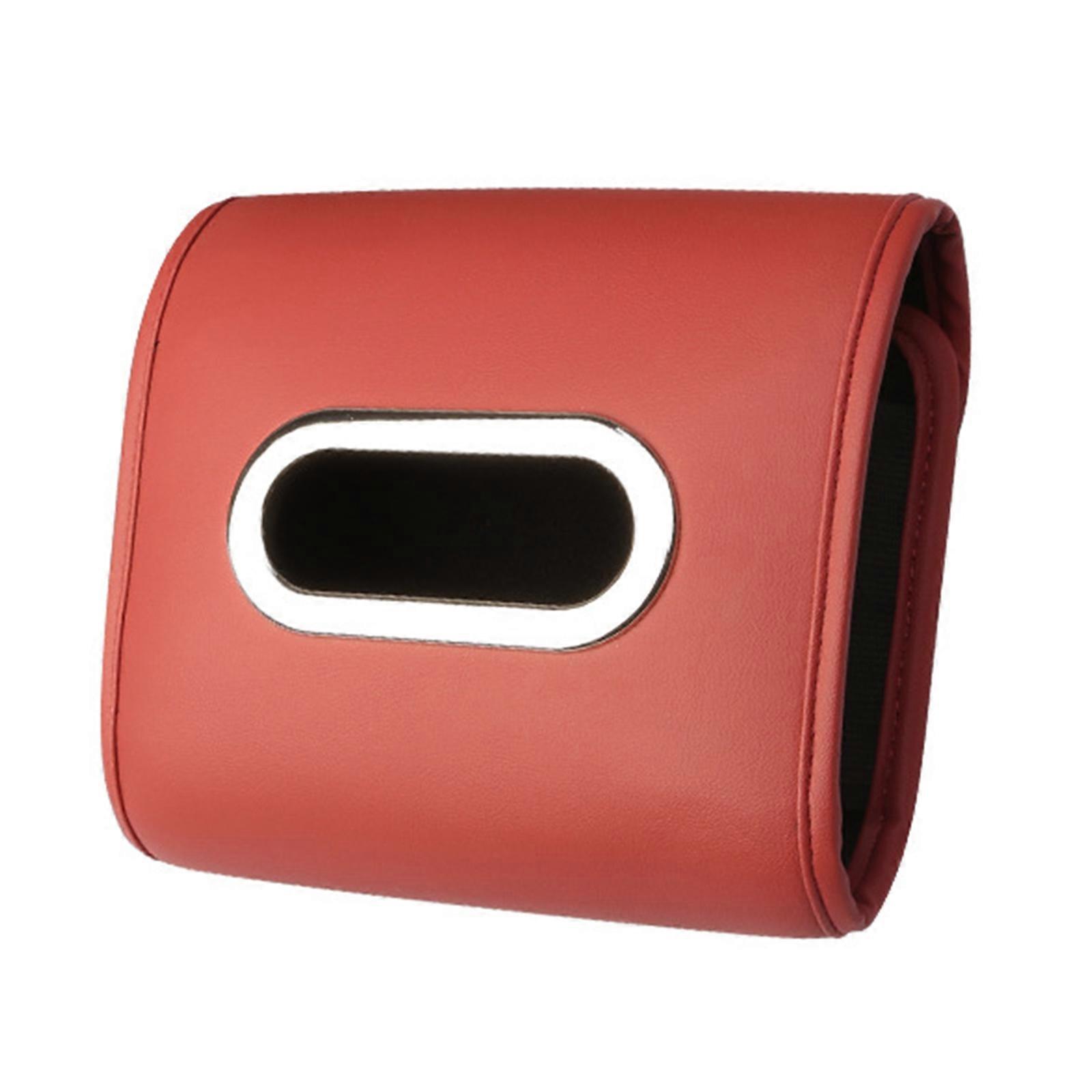Car PU Leather Tissue Holder,Tissues Box Cover for Car Backseat Headrest Napkin Holder with Fix Cord
