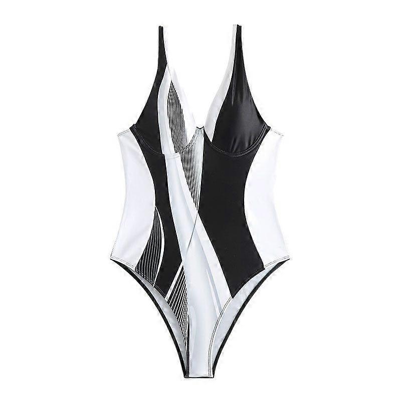 Maillot de bain une pièce taille haute femme Push Up Maillots de bain rembourrés Maillots de bain femme col en V Maillots de bain Body vêtements de plage