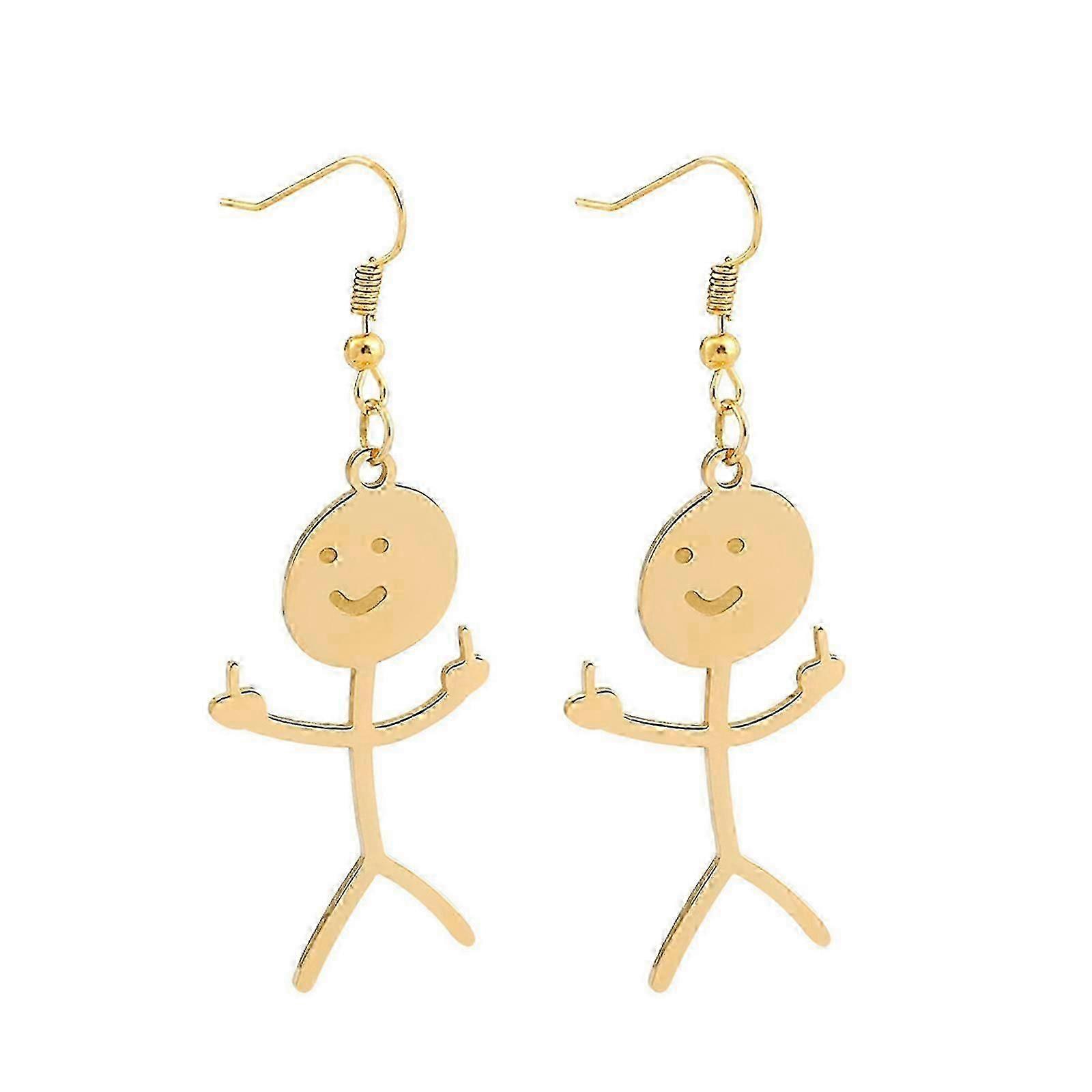 Cool Funny Middle Finger Eartes Lindo Handmade Smiley Face Dangle Drop Eartes