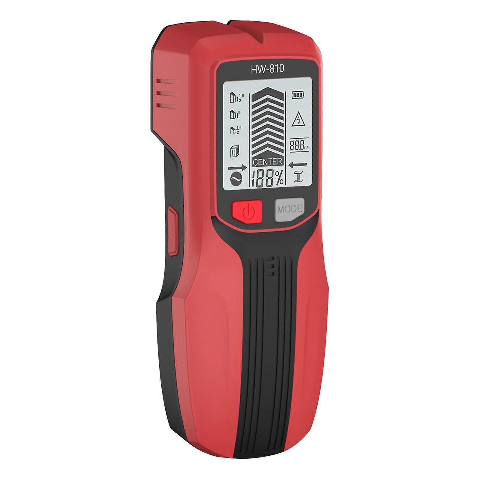 Studs Finders and Metal Detector Wall Scanner for Home Use with LCD Display for Wood, Metal, and Cable Scanning Tool  Red