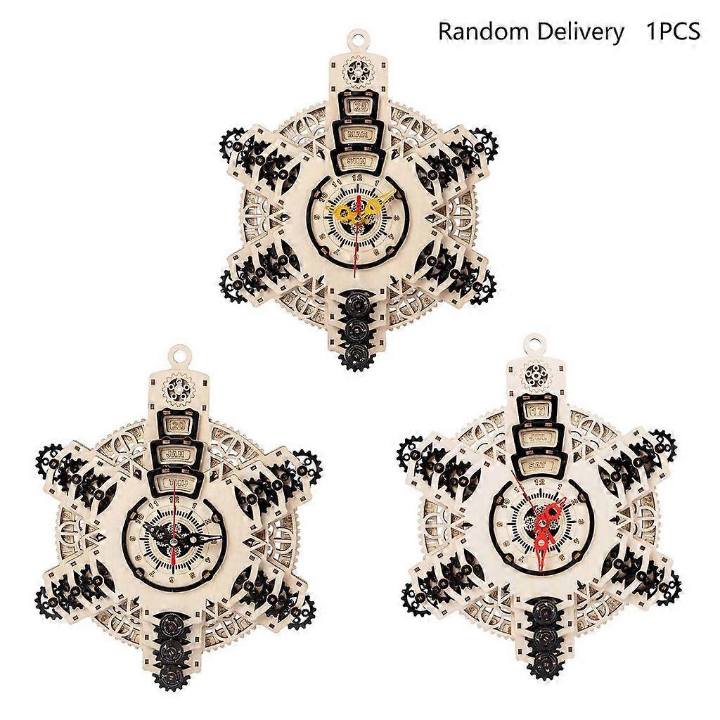 Intricate Perpetual Calendar Clock Puzzle Toy Building Block Kids DIY Toy Mechanical Gear Clock Educational Assemble