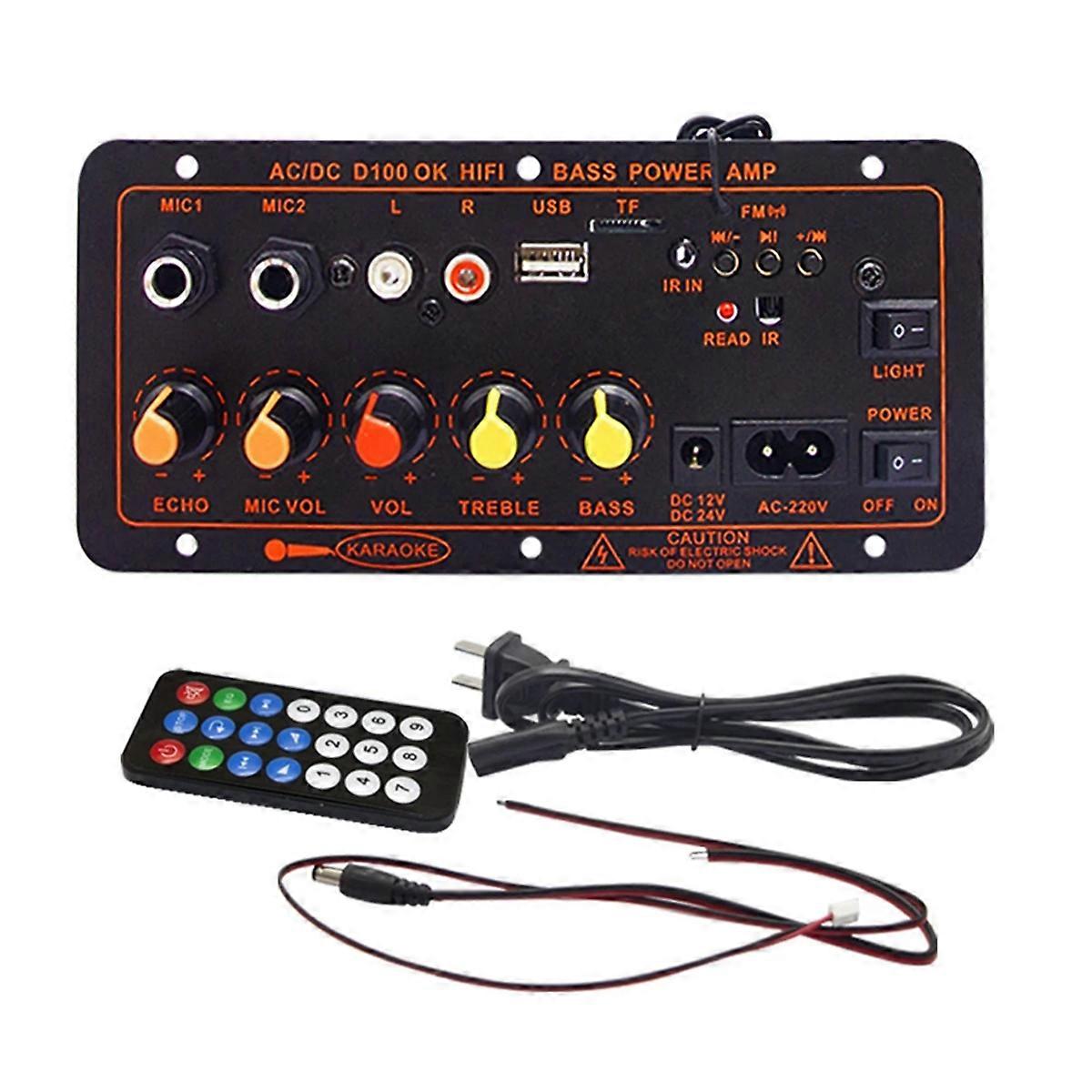 Sound Amplifier Home Digital Bluetooth Amplifiers Support Dual Microphone MP3 Player U Disk TF for