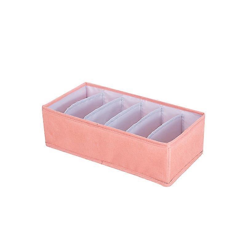 Foldable Drawer Clothes Storage Box, Spec: 6 Grids (Red)