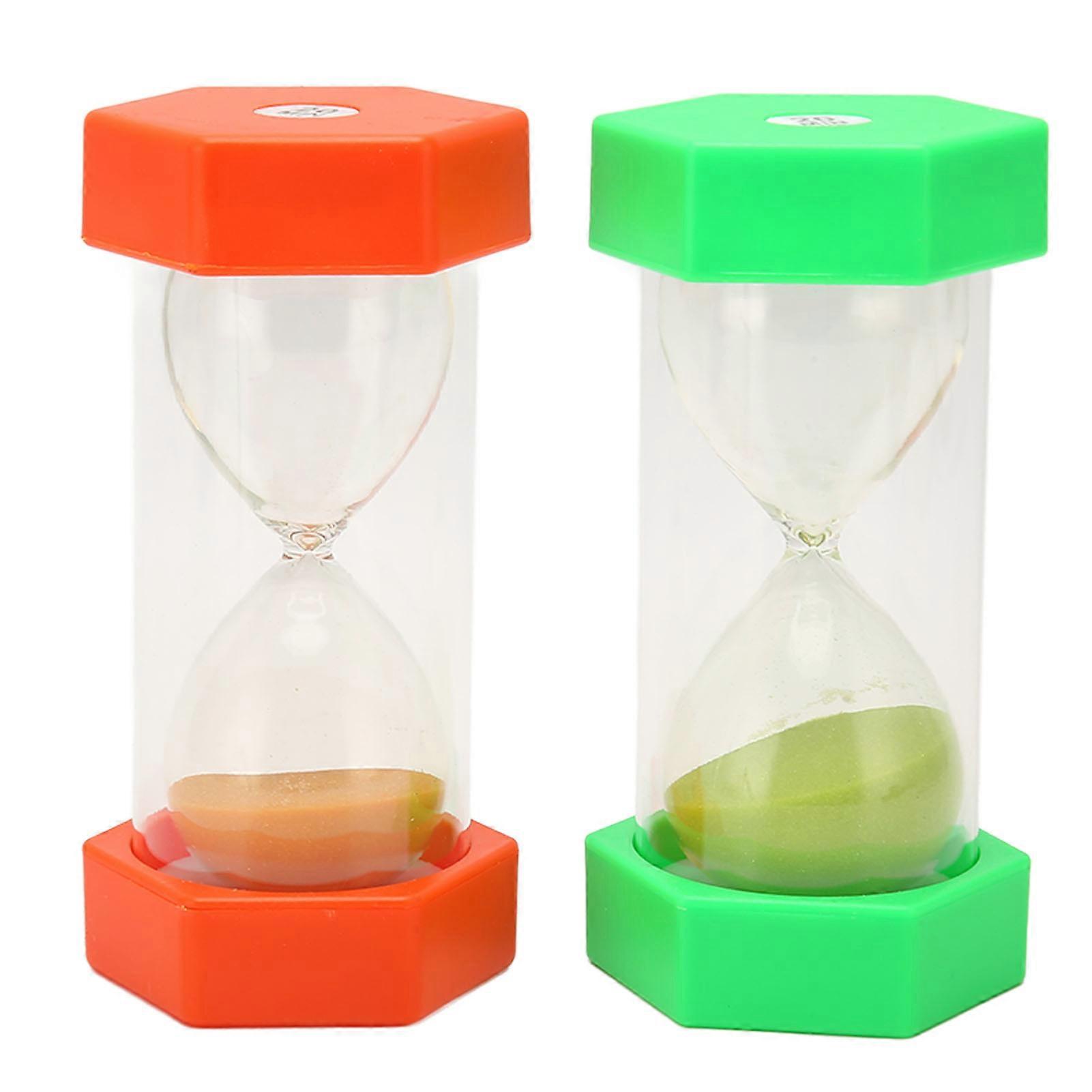 2Pcs Timer 20 Minutes Hexagonal Shape Durable Plastic Widely Used Sand Clock for Kitchen Classroom Office Party