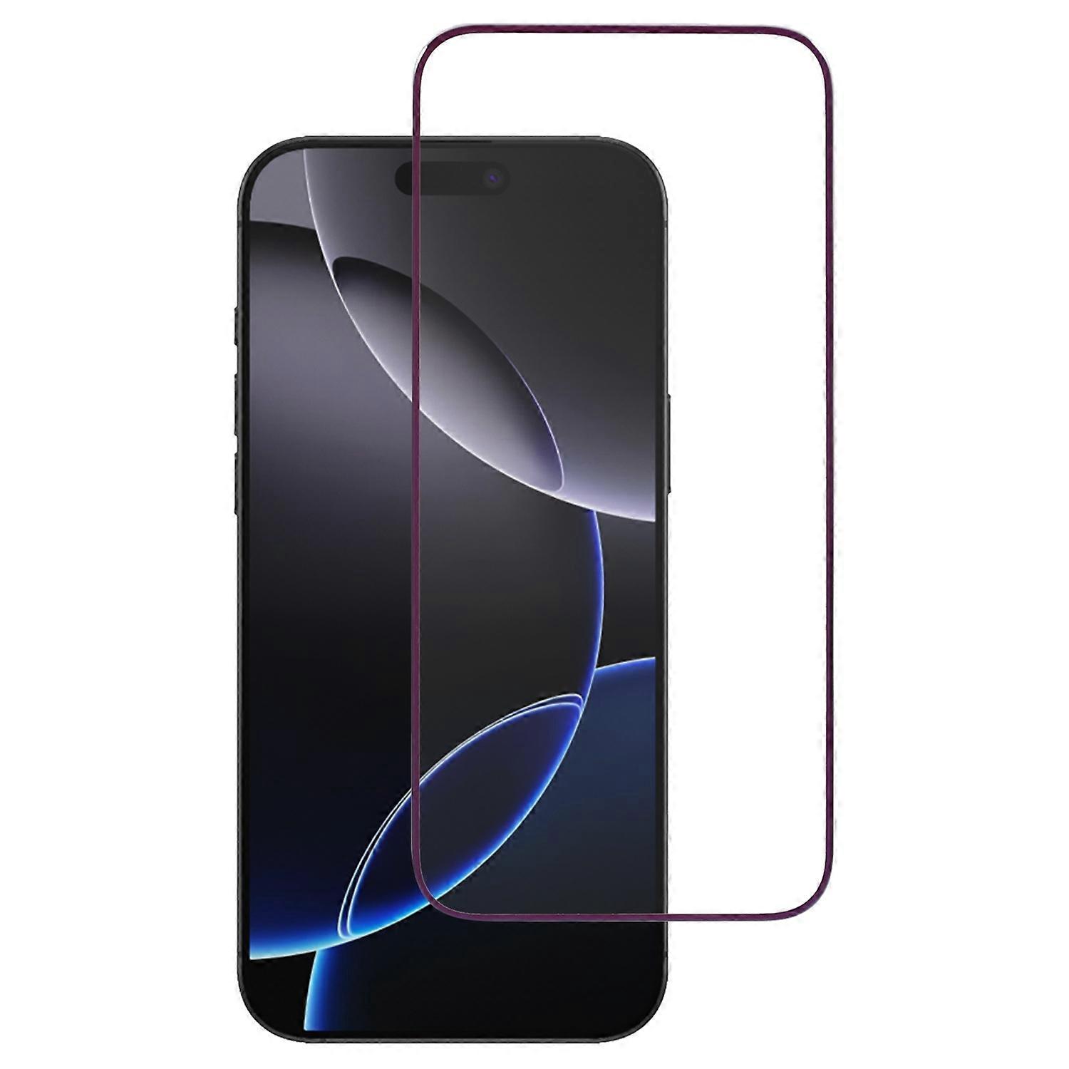 For iPhone 16 Pro Max Tempered Glass Screen Protector 3D Curved Edge Electroplated Colored Frame