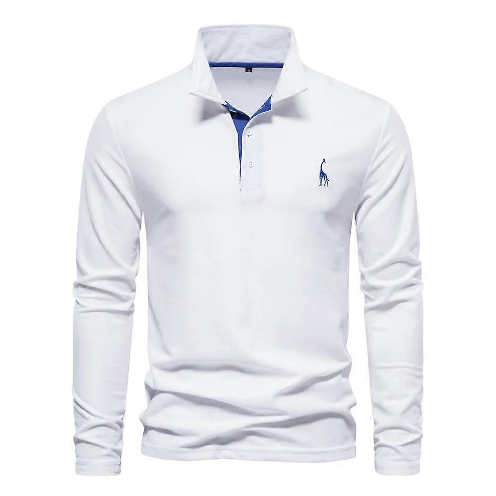 Mens Polo Shirts Solid Color Long Sleeve Polos