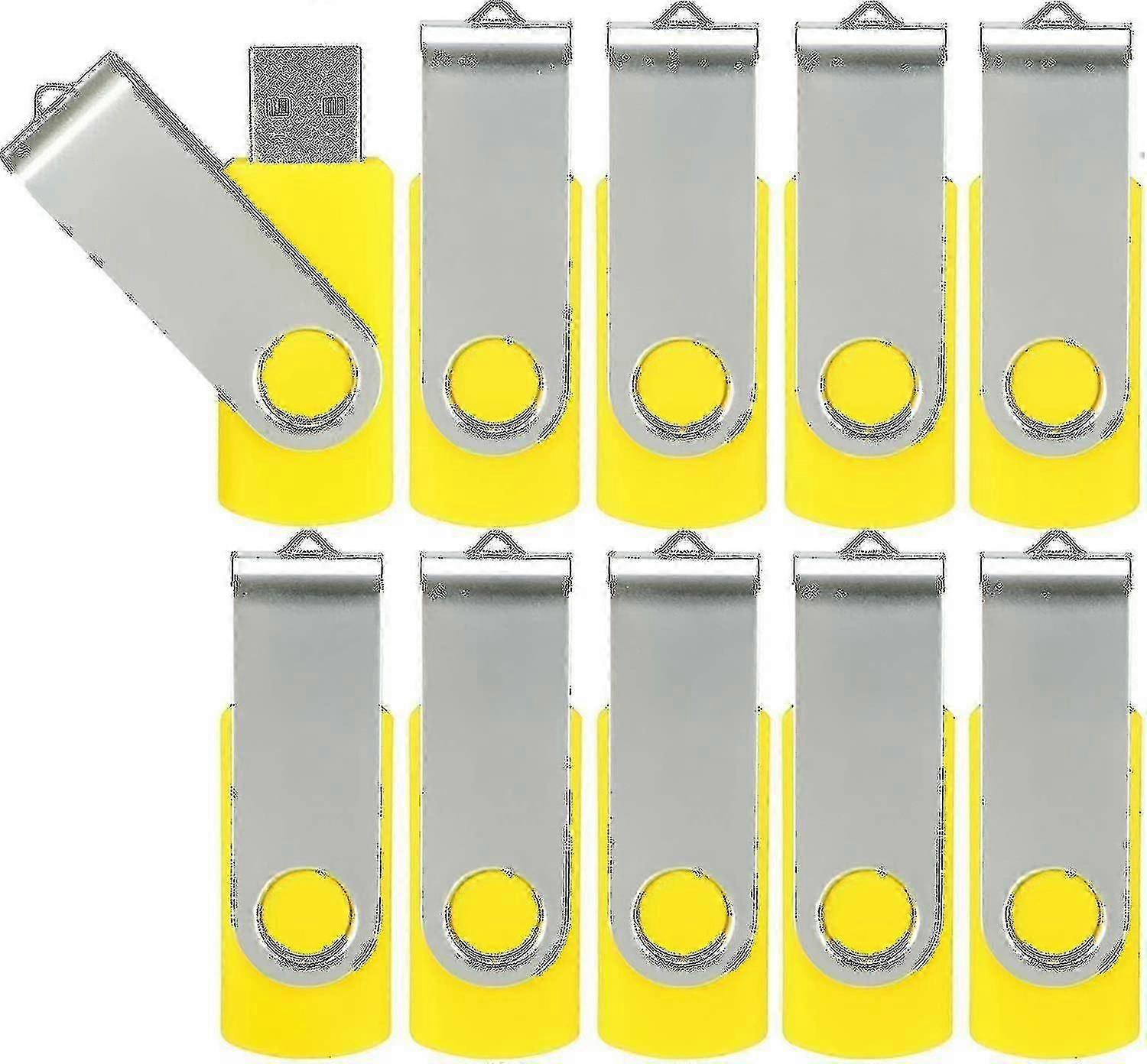 10-pack USB-minnen USB 2.0 Thumb Drive Bulk Pack Vridbart Memory Stick Fold Lagring Jump Drive Zip Drive-Bra