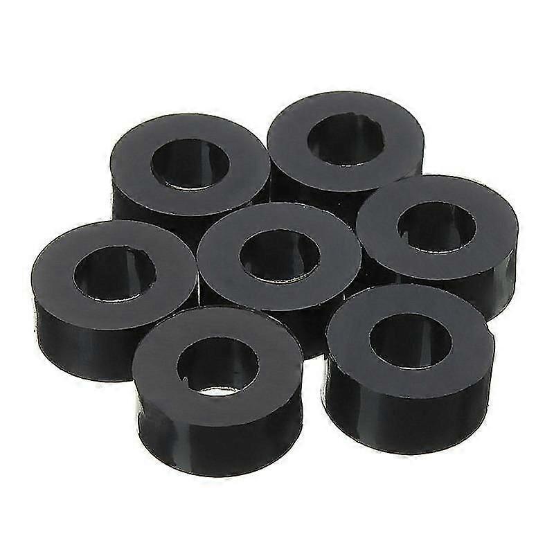 200Pcs Flat Nylon Washer Black Round Spacer Washer Standoff Fastener Hardware 7*3*l