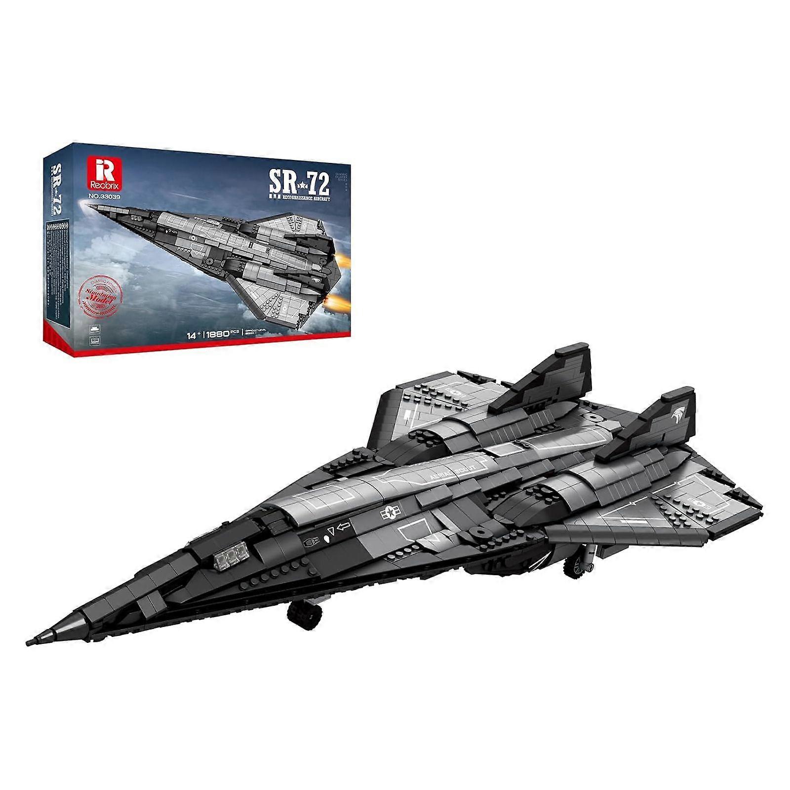 Reobrix SR-72 Darkstar 1:72 Hypersonic Stealth Model Building Set, Variable-Sweep Wings & Radar-Absorbent Coating, Collectible for Aviation Enthusiast